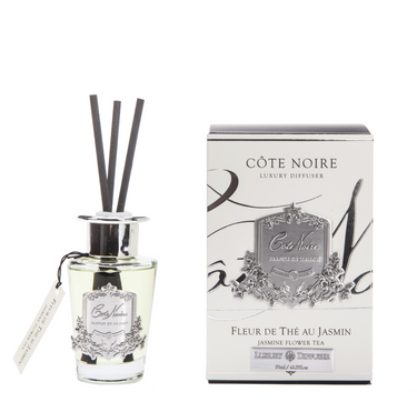 *CLEARANCE* Cote Noire Diffuser Set 90ml - Jasmine Flower Tea - Silver